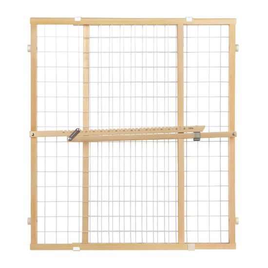 Picture of Toddleroo by North States - Extra-Wide Wire Mesh Wooden Baby Gate: Pressure Mounted Baby Gate for Doorways - Adjustable 29.5 to 50 Inches Wide - 31 Inches Tall