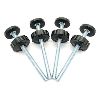 Picture of Vmaisi 4 Pack 8MM Baby Gate Threaded Spindle Rod, Replacement Hardware Parts Kit for Pet & Dog Pressure Mounted Safety Gates - Extra Long Wall Mounting Accessories Screws Rods Adapter Bolts Black