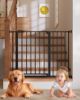 Picture of InnoTruth 29.5-40.75" Baby Gate for Stairs, 28" Tall Dog Gates for Doorways & Hallways, Safety Gate for Kids & Pets, Pressure-Mounted Walk-Through with Dual Lock & 2-Way Swing, Black