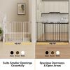 Picture of InnoTruth 29.5-40.75" Baby Gate for Stairs, 28" Tall Dog Gates for Doorways & Hallways, Safety Gate for Kids & Pets, Pressure-Mounted Walk-Through with Dual Lock & 2-Way Swing, Black