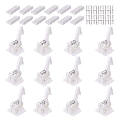 Picture of Vmaisi 12 Pack Cabinet Locks Child Safety Latches - Baby Proofing Cabinets Drawer Lock with Adhesive Easy Installation - No Drilling or Extra Screws (White)