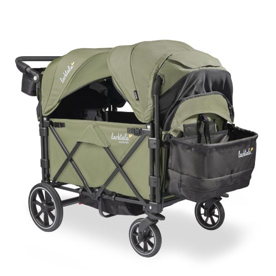 Picture of Larktale Caravan Quad Stroller, 4-Seater Kids Wagon, 214 lb Capacity, Chelsea Green