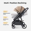 Picture of newyoo Toddler Stroller with Newborn Bassinet Mode, Baby/Infant Strollers w Convertible/Reversible Seat & Cup Holder, Coches para Bebes, 3-in-1 Rear-Facing Pram, One-Hand Quick Fold, Revo C10, Khaki