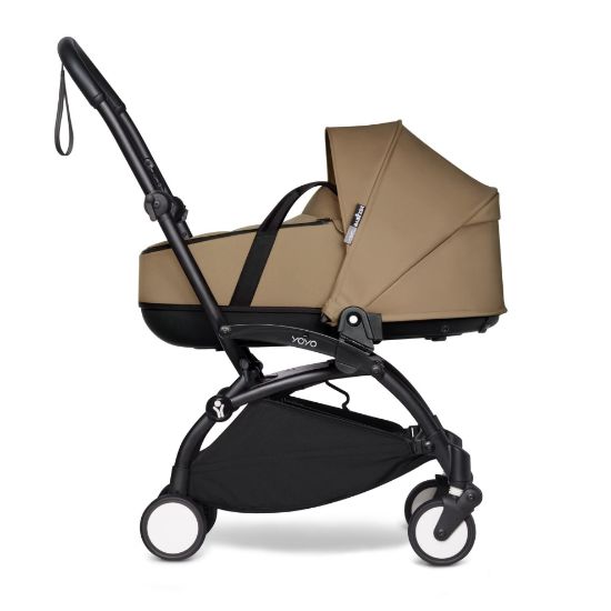 Picture of BABYZEN YOYO2 Black Frame + Toffee Bassinet - Includes Thick Double Mattress, Ventilated Shell & Canopy