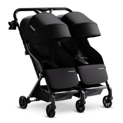 Picture of Mompush Lithe Double Stroller for Infant and Toddler, Lightweight Side by Side Twin Stroller, Only 25 lbs, 30-Inch Slim Fit Through Doorways, One-Step Fold, Independent Recline, UPF 50+ Canopy