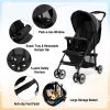 Picture of Baby Joy Lightweight Stroller, Compact Toddler Travel Stroller for Airplane, Infant Stroller w/Adjustable Backrest/Footrest/Canopy, 5-Point Harness, Storage Basket, Easy One-Hand Fold, Coffee