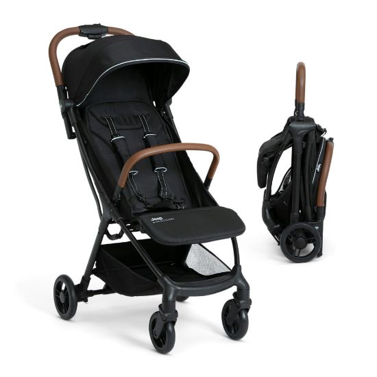 Picture of Jeep Altitude Compact Travel Stroller by Delta Children Greenguard Gold, Easy One Hand Fold, Lightweight, Extendable Canopy with Peek-a-Boo Window, Reclining Seat, 4 Wheel Suspension, Black
