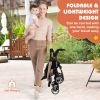 Picture of HONEY JOY Travel Stroller, Quick Fold Lightweight Baby Umbrella Stroller for Airplane, Adjustable Canopy & Backrest, Storage Basket, Removable Meal Tray, Compact Stroller Newborn and Toddler(Coffee)