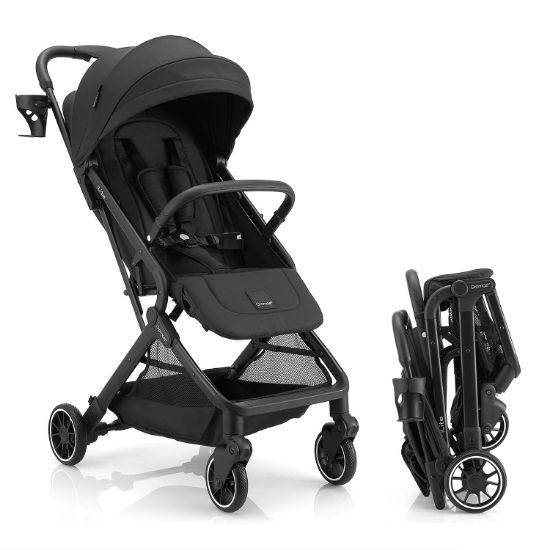 Picture of Gromast Compact Fold Baby Stroller, Lightweight Travel Toddler Stroller with One-Click Fold, Extendable UPF50+ Canopy, Cup Holder, UV Protected and Waterproof, One-Hand Folding - Black