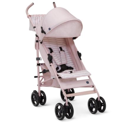 Picture of babyGap Classic Stroller - Lightweight Stroller with Recline, Compact Fold & Removable Parent Organizer - Made with Sustainable Materials, Pink Stripes