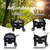 Picture of Luxury Wagon Stroller for 2 Kids & Cargo-Lightweight Foldable Travel Push Pull All-Terrain Double Wagon for Newborn&Toddler with 5-Point Harness,Adjustable Handle, Canopy,Tray Table,Cup Holder
