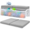 Picture of Comfortable Baby Bath Kneeler and Elbow Rest Pad Set - Thick Memory Foam Bath Kneeling Pad with Elbow Support - Baby Bathtub Cushion with Toy Organizer for Bathing Infant or Toddler - Grey