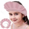 Picture of KOMIDK Baby Kids Shower Cap Shampoo Bath Bathing Hat Silicone Adjustable Washing Hair Shower Bathing Protection Shower Cap for Toddler, Baby, Kid, Children (Pink)