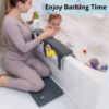 Picture of Cuddling Baby Bath Kneeler and Elbow Rest Pad Set - 2PC Premium Baby Bath Mat Set - Non-Slip Kneeling Pad with Storage Pockets - Machine Washable, Durable Foam Pad Bundle - Gray