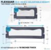 Picture of TotCraft Flexguard Adjustable Length & Height Bed Rail for Toddlers - Fits Twin, Full, Queen & King Beds - 35.5 or 59 Two Fixed Lengths - 14 Height Levels - ASTM Certified Bed Rail for Baby (Grey)