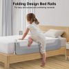 Picture of UNAPHO Bed Rail for Toddlers,Swing Down Kids Bed Rails Guard for Twin,Full,Queen,Bunk Size Bed,Extra Tall Child Bed Rail Guard with Reinforced Anchor Safety System,47" L x 31" H Grey