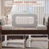 Picture of FigTime Bed Rail for Toddlers, Baby Bed Rail Guard for Kids, Toddler Bed Rails with Reinforced Anchor Fit, Height Adjustable & Foldable Bed Rail Guard for Twin, Full, Queen & King Beds (Grey, 32IN)