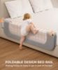 Picture of NBHOOHOO Bed Rail for Toddlers - 71" Swing Down Bed Guard with Double Crossbar Stability, Gap-Free Anti-Pinch Design for Queen & King Size Beds, Quick No-Tool Install (Gray, 71in)