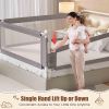 Picture of PurePapoose 3-Piece King Size Bed Rail for Toddlers - Height Adjustable Baby Bed Rail Guard with Headboard Rod,Safety Bed Rails for King Size Bed with Child Lock(78.74x78.74x74.8 Inch)