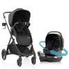 Picture of Evenflo Shyft Intuiti+ Travel System Featuring Revolve180 LiteMax NXT Preemie and Infant Car Seat with SensorySoothe and Green & Gentle (Jasper Black)