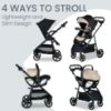 Picture of Britax Willow Brook S+ Travel System, Infant Car Seat Stroller Combo With Willow S Infant Car Seat, Alpine Base, and Brook+ Stroller; ClickTight Technology, SafeWash Insert and Cover - Sand Onyx