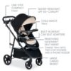 Picture of Britax Willow Brook S+ Travel System, Infant Car Seat Stroller Combo With Willow S Infant Car Seat, Alpine Base, and Brook+ Stroller; ClickTight Technology, SafeWash Insert and Cover - Sand Onyx