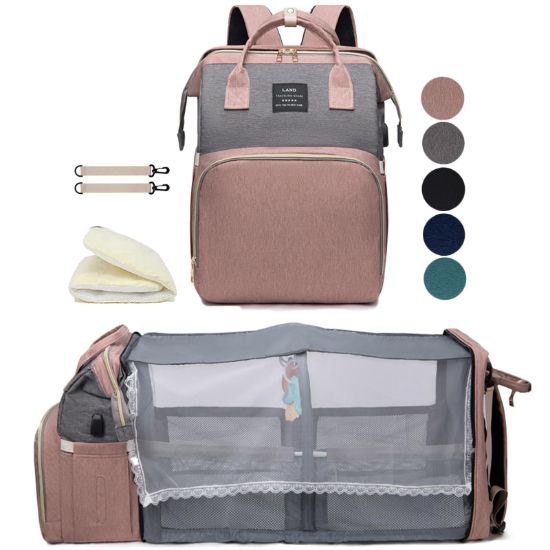 Picture of houscly Diaper Bag Backpack with Changing Station: Pink Baby Bags for Girls Boys New Mom Gifts Paaleras Para Bebe Baby Girl Newborn Essentials Must Haves Baby Shower Gifts Baby Registry