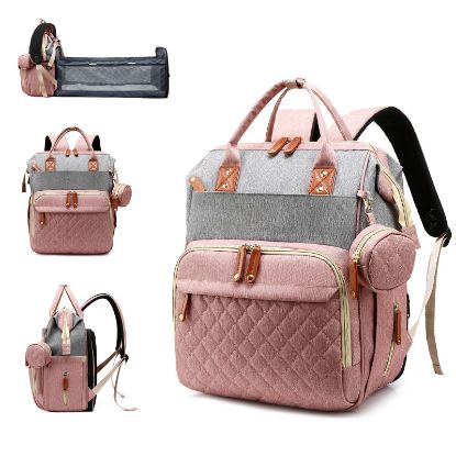 Picture of Lamroro Diaper Bag Backpack with Changing Station, Waterproof Large Capacity, Baby Bag for Mom & Dad, 18 Pockets+USB Port, Foldable Changing Pad, Travel Backpack for Newborn Essentials, Baby Gift