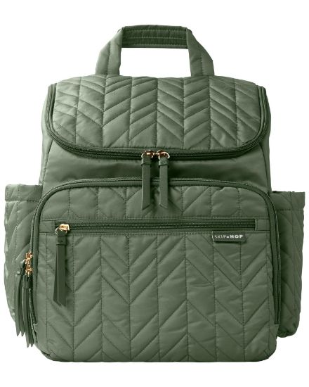 Picture of Skip Hop Diaper Bag Backpack: Forma, Multi-Function Baby Travel Bag with Changing Pad & Stroller Attachment, Sage