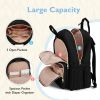 Picture of mommore Diaper Bag Backpack, Stylish Travel Baby Bag with Insulated Pockets, Changing Pad and Stroller Straps for Toddler (L-Brown Taupe, Large-27L)