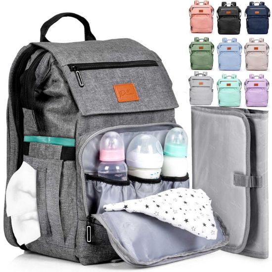 Picture of PILLANI Baby Diaper Bag Backpack - Baby Bags for Girls & Boys, Large Waterproof Diaper Backpack - Baby Shower Gifts & Registry Must Haves - Travel Diaper Bags with Changing Pad - Stuff for Newborn