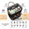 Picture of ROSEGIN Diaper Bag Backpack with Changing Pad Pacifier Case, Baby Bag for Boy Girl Toddler - Large,Stylish, Waterproof Travel Quilted Diaper Bag for Mom - Baby Shower Gifts, Black