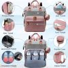 Picture of SHITIESHOU Diaper Bag Backpack Baby Bag, Baby Girl Boy Diaper Bag for Dad Mom with Pad, 16 Pockets, Pacifier Case, Large Diaper Bags Unisex for Travel(Pink Grey)