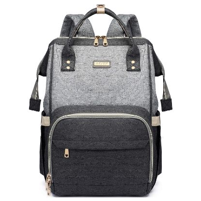 Picture of GAIVP Diaper Bag Backpack for Women, Baby Bags for Girls,Diaper Bag with Changing Pad, and Insulated Pockets (Dark Grey +Light Grey)