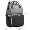 Picture of GAIVP Diaper Bag Backpack for Women, Baby Bags for Girls,Diaper Bag with Changing Pad, and Insulated Pockets (Dark Grey +Light Grey)