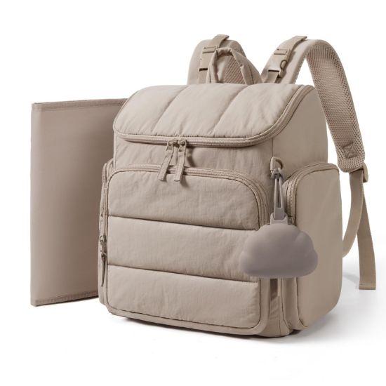 Picture of mommore Diaper Bag Backpack, Baby Bag with Waterproof Changing Pad and Stroller Straps for Toddler, Diaper Backpack for Mom Dads with Insulated Pockets & Pacifier Case, Baby Essential, Brown