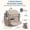 Picture of mommore Diaper Bag Backpack, Baby Bag with Waterproof Changing Pad and Stroller Straps for Toddler, Diaper Backpack for Mom Dads with Insulated Pockets & Pacifier Case, Baby Essential, Brown