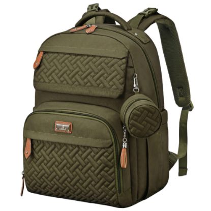 Picture of BabbleRoo Diaper Bag Backpack - Travel Large Baby Diaper Bag with Changing pad, Waterproof Baby Bags for Mom & Dad, Unisex Bags with Pacifier Case, Luggage Strap & Stroller Clips- Army Green