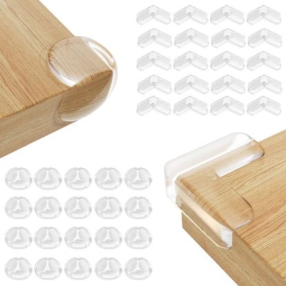 Picture of Rindion 40 Pack Corner Protector Baby, 2 Shapes Baby Proof Corners and Edges, Clear Table Corner Covers Baby, Baby Corner Protector Guards, Corner Guards for Table Edges & Sharp Corners