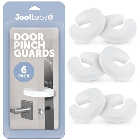 Picture of Jool Baby Door Pinch Guards (6 Pack) - Slam Preventer - Babyproof Doors to Avoid Pinched Fingers & Door Slamming, Keep Pets from Getting Locked in