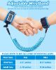Picture of Dr.meter Toddler Leash, 2 Pack Safety Anti Lost Wrist Link with Key Lock, Reflective Child Walking Harness, 8.2ft Blue + 4.92ft Orange Kids Leash for Supermarket Mall Airport Amusement Park Zoo Travel