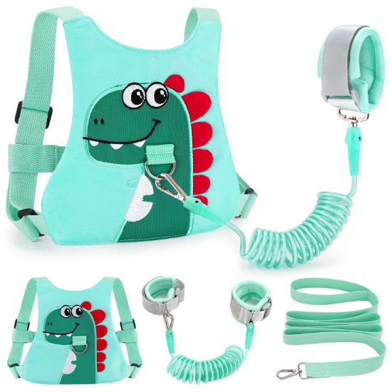 Picture of Toddler Leash-Baby Walking Safty Harness and Child Anti Lost Wrist Link for Girls/Boys Travel (Green)