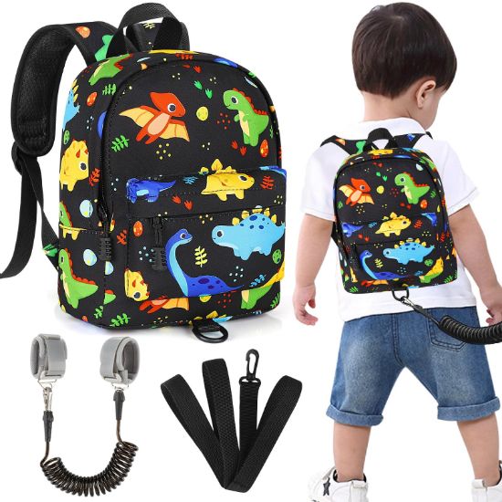 Picture of Accmor Toddler Backpack Leash, Kids Backpack with Anti Lost Wrist Link, Mini Child Backpack Leash Baby Harness for Outdoor Walking, Cute Dinosaur Backpack Tether for Boys Girls Age 1-3 Years Old