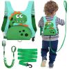 Picture of Dr.meter 3 in 1 Toddler Harness Leash + 8.2ft Anti Lost Wrist Link, Cute Dinosaur Kids Safety Harness Tether with Key Lock, Child Protective Leashes While Walking for Outdoor Activity Keep Kids Close