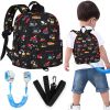Picture of Accmor Toddler Backpack with Leash, Baby Backpacks with Anti Lost Wrist Link, Cute Mini Kids Backpack Leash Walking Harness for Travel, Small Excavator Backpack Tether for Boys Girls 1-3 (Black)