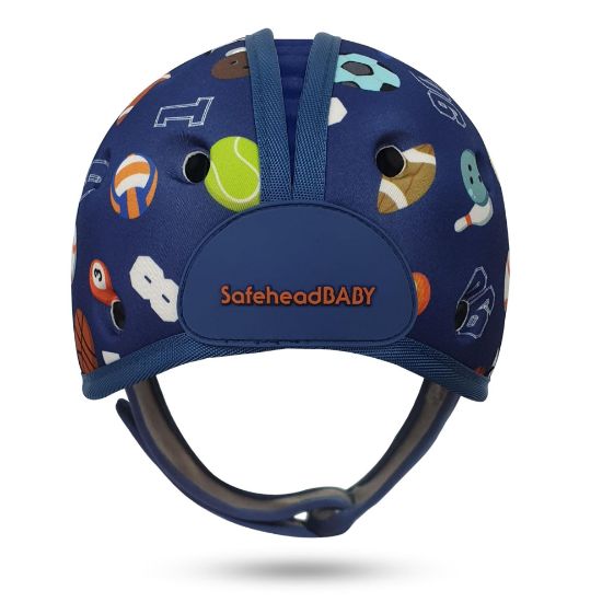 Picture of SafeheadBABY Soft Baby Head Protector Helmet for Crawling and Walking 7-24 Months - Ultra-Lightweight & Breathable Infant Safety Helmet That Grows with Your Baby (Head Circ. 40-52 cm) - Sporty Blue