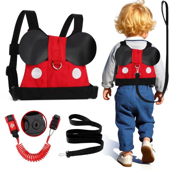 Picture of Lehoo Castle Toddler Leash for Walking, Baby Leashes for Toddlers Boys, Kid Harness with Leash, Child Safety Leash Anti Lost Wrist Link (Mickey)