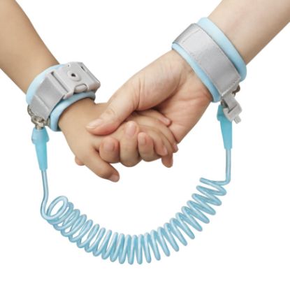 Picture of PandaEar Anti Lost Wrist Link, Toddler Harness Walking Leash Safety Child Wristband Leashes for Babies Kids (Blue)