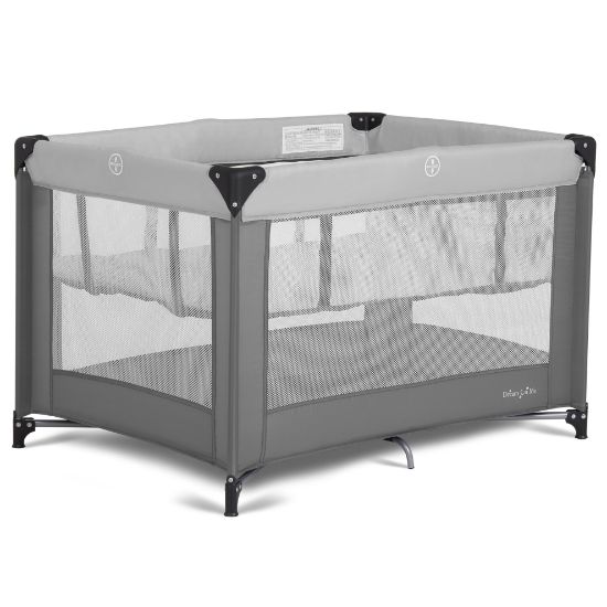 Picture of Dream On Me Zazzy Portable Playard with Bassinet - 360 Mesh Visibility, Quick Folding Travel Friendly Design, Carry Bag and Foldable Mattress Pad Included, Compact and Lightweight - Gray