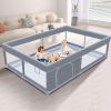 Picture of XVISHX 65 x 50 Inch Baby Playpen, Playpen for Babies and Toddlers, Baby Play Pen Playard for Indoor & Outdoor Active Center Game Fence, with Skin-Friendly Fabric and Soft Breathable Mesh, Grey